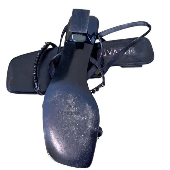 PREVATA  ITALIAN LEATHER RHINESTONE EMBELLISHED HEELED MULES  SIZE 7 - Picture 3 of 5